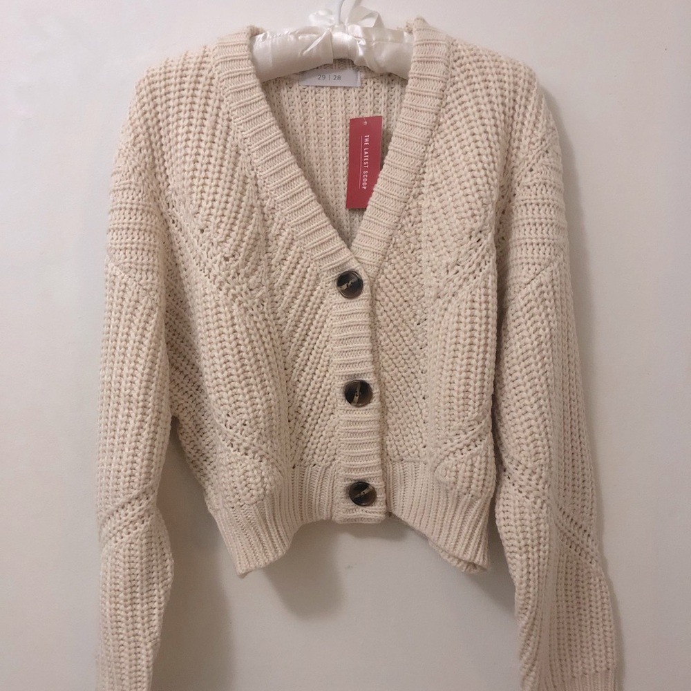 Cropped Knit Cardigan